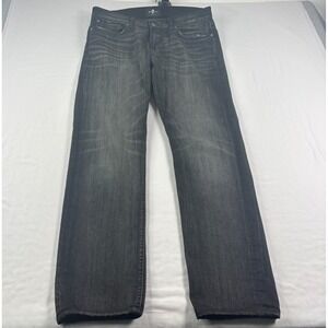 7 For All Mankind Jeans Mens 34x32 Black Slimmy Stretch Denim Japanese Fabric